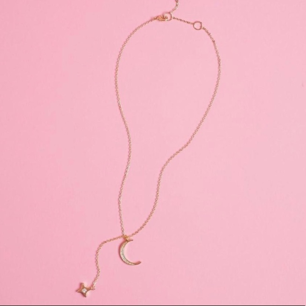 Lili Claspe rope the moon necklace - gold